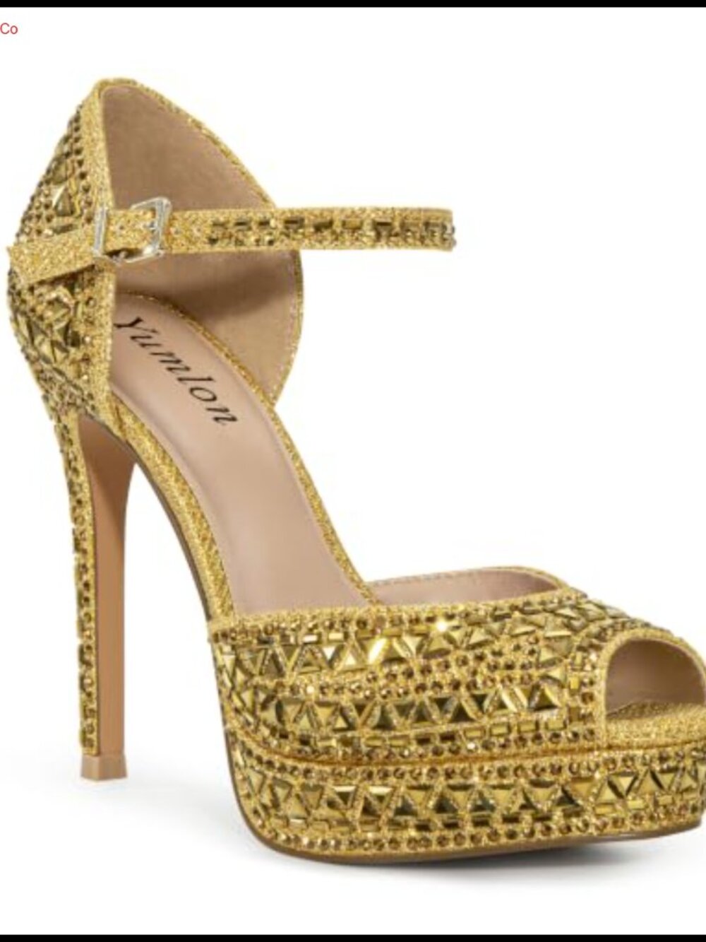 Peep Toe Platform Stiletto Heels Rhinestone Ankle Strap Wedding Party Pumps